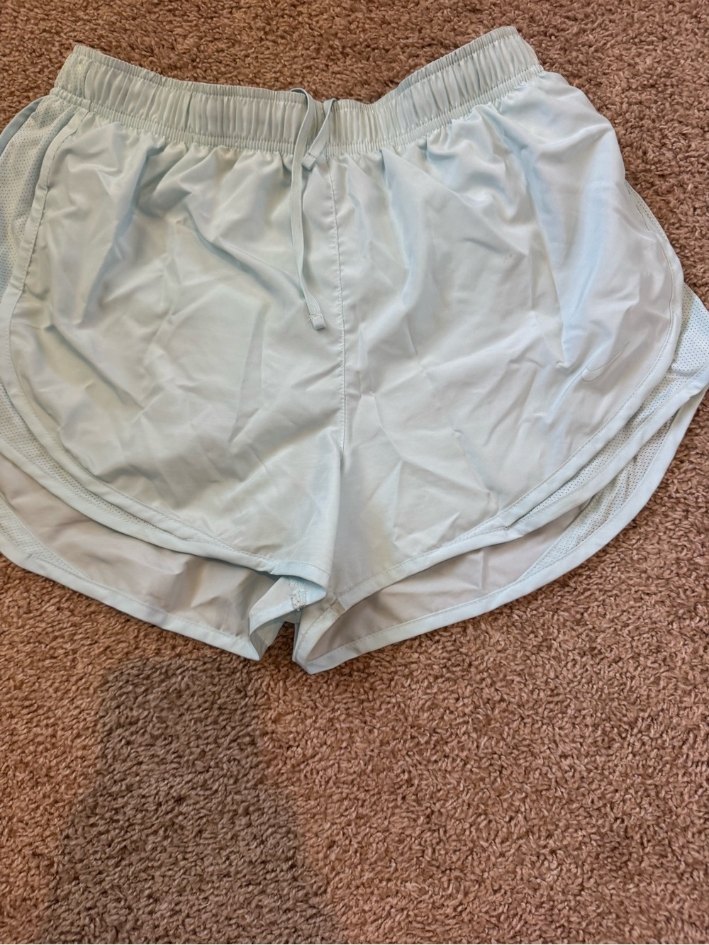 Nike Light Blue Women's Running Shorts with Drawstring
